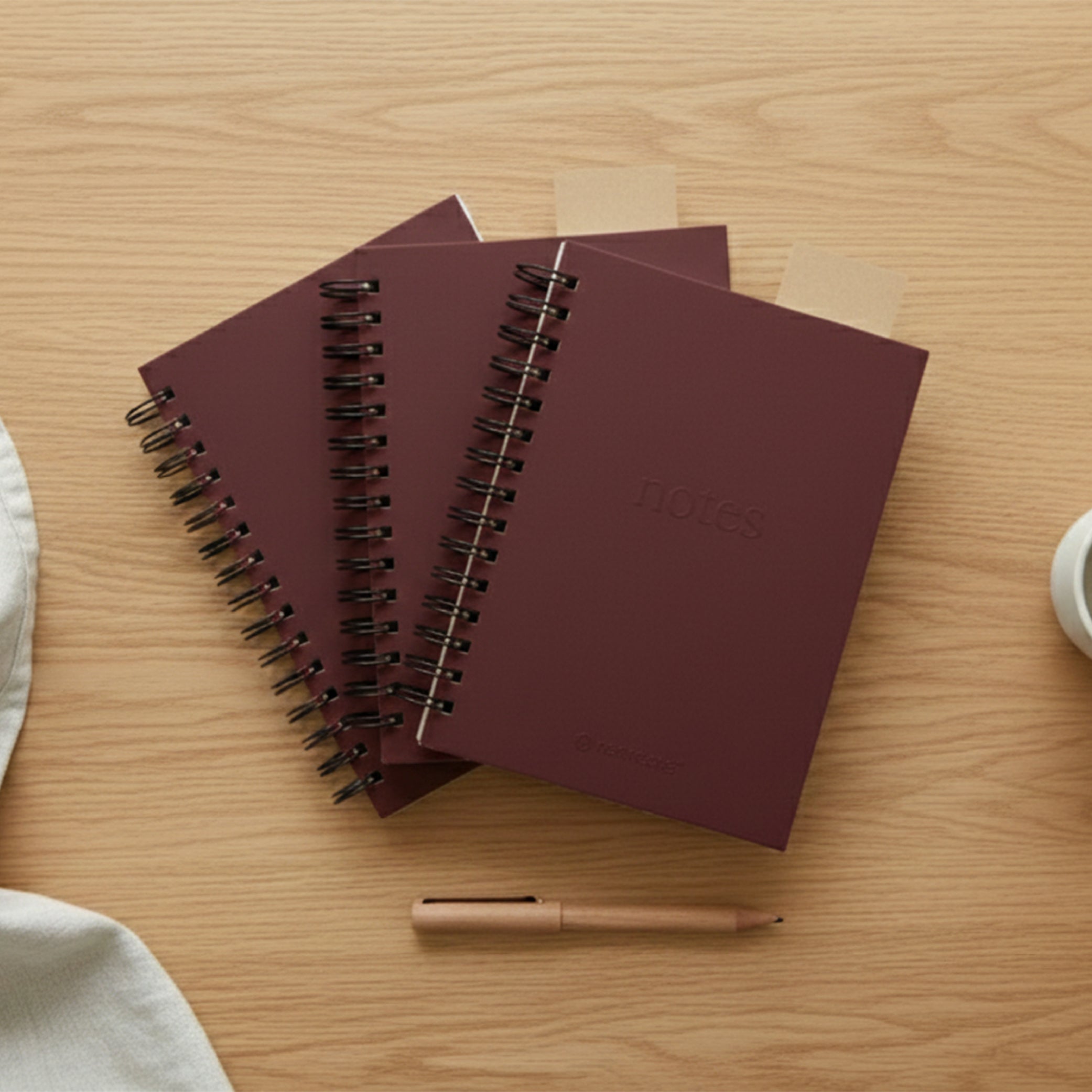 A5 Wiro Notes - Pack Of 3 (Wild Rosewood)