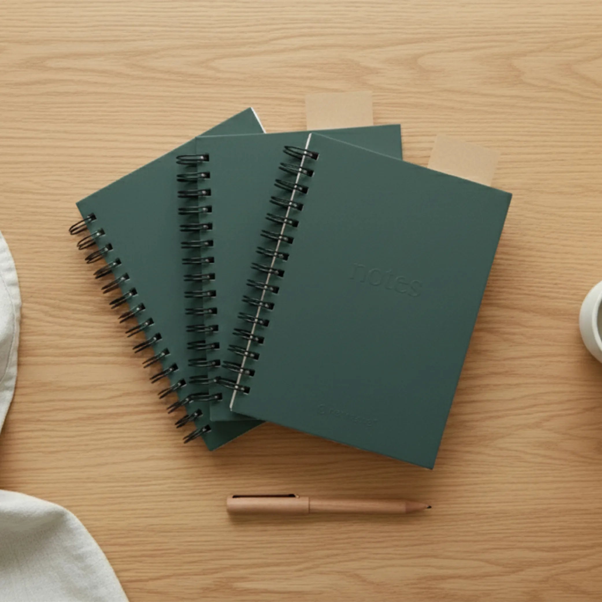 A5 Wiro Notes - Pack Of 3 (Forest Sage)